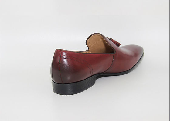 کفش های عروسی با پاشنه پایین Tassel کفش های عروسی با پاشنه پایین Loafers Style Bullock Round Toe کفش های آکسفورد دست ساز