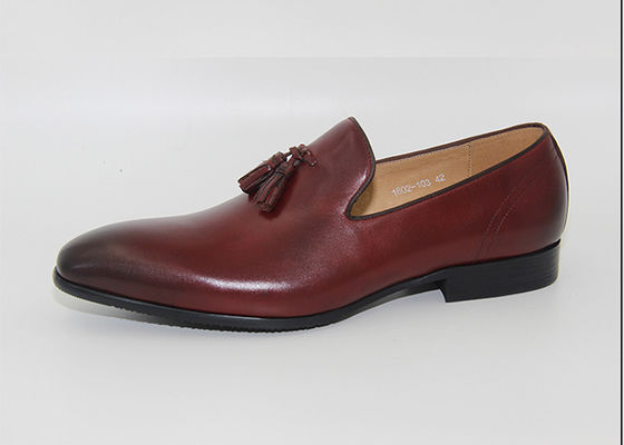 کفش های عروسی با پاشنه پایین Tassel کفش های عروسی با پاشنه پایین Loafers Style Bullock Round Toe کفش های آکسفورد دست ساز
