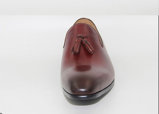 کفش های عروسی با پاشنه پایین Tassel کفش های عروسی با پاشنه پایین Loafers Style Bullock Round Toe کفش های آکسفورد دست ساز