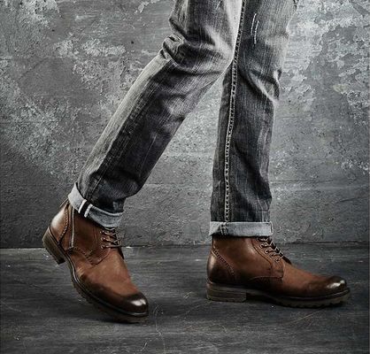 بوکس مردانه کفش لباس چرم قهوه ای کفش چرم واقعی مارتین